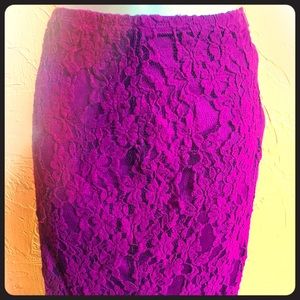 Lace Fuschia Skirt